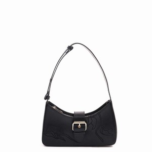 Women's Núnoo Apollo Embroided Florence Shoulder Bags Black | RMD7988MK