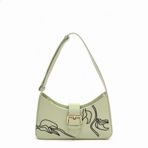 Women's Núnoo Apollo Embroided Florence Shoulder Bags Light Green | VQN6920AM