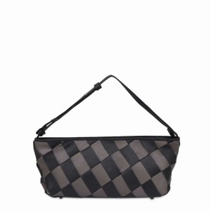 Women's Núnoo Asta Braided Smooth Clutch Bags Black Grey | WSM8314IA