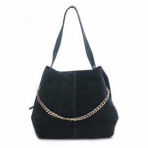 Women's Núnoo Chiara New Suede Tote Bags Dark Green | EHL9611HO