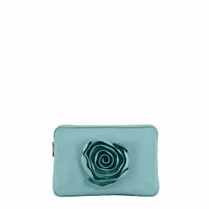 Women's Núnoo Clutch Rose Cozy Bags Blue Green | XZN651BK