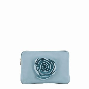 Women's Núnoo Clutch Rose Cozy Bags Light Blue | BZP5393AM