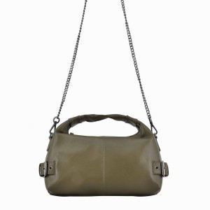 Women's Núnoo Dandy Buckles Cozy Shoulder Bags Olive Brown | CFS9833MK