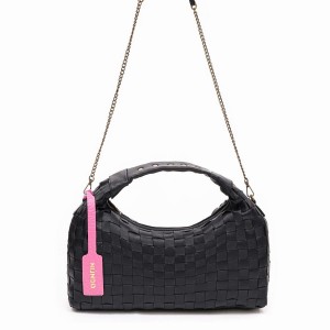 Women's Núnoo Dandy Large Braided Sheep Shoulder Bags Black | DZD1031AV