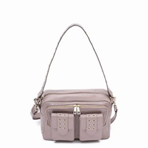 Women's Núnoo Ellie Eyelet New Zealand Shoulder Bags Grey Brown | RCY2257GB