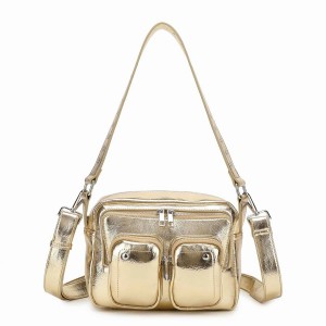 Women's Núnoo Ellie Recycled Cool Crossbody Bags Gold | QKH969FV