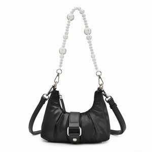 Women's Núnoo Flora Satin Shoulder Bags Black | FXW6131MF