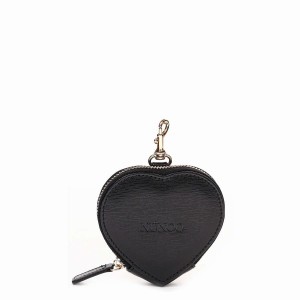 Women's Núnoo Heart Coin Pocket Florence Wallets Black | UQO7554ZN