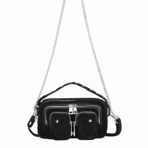 Women's Núnoo Helena Corduroy Crossbody Bags Black | UHW2321BO