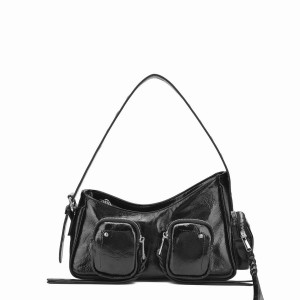 Women's Núnoo Jennifer Pocket Recycled Cool Shoulder Bags Black | DKK7489JX