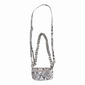 Women's Núnoo Preloved Party Chain Snake Deluxe Clutch Bags White Black | JAO6153TE