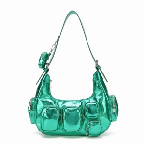 Women's Núnoo Sally Pocket Recycled Cool Shoulder Bags Green | ZSS41CQ