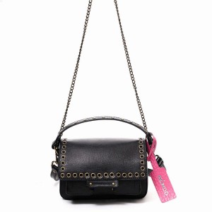 Women's Núnoo Small Honey Eyelet Florence Shoulder Bags Black | NPV4163ZD