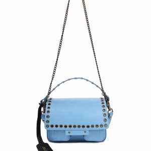 Women's Núnoo Small Honey Eyelet Florence Shoulder Bags Blue | THJ8434RN