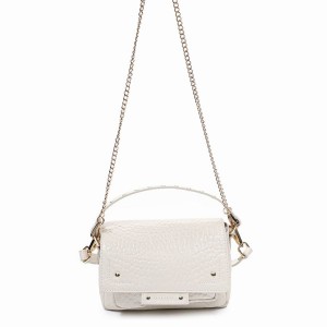 Women's Núnoo Small Honey New Zealand Crossbody Bags White | SPF5868VQ