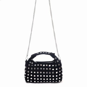 Women's Núnoo Vega Suede Small Bags Black | DCK1190PG