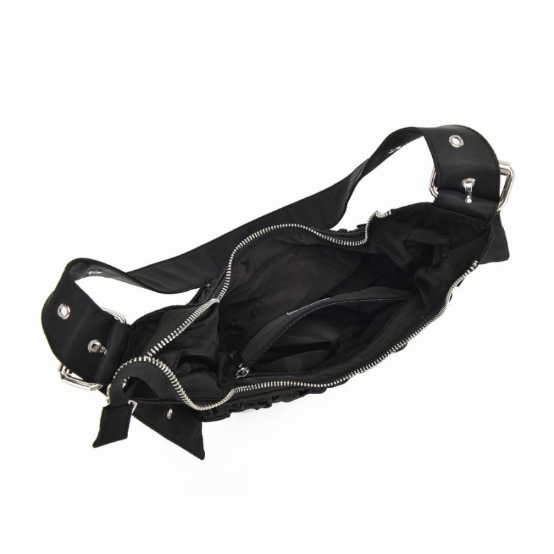 Women's Núnoo Alaska Recycled Nylon Shoulder Bags Black | RDB3978WF