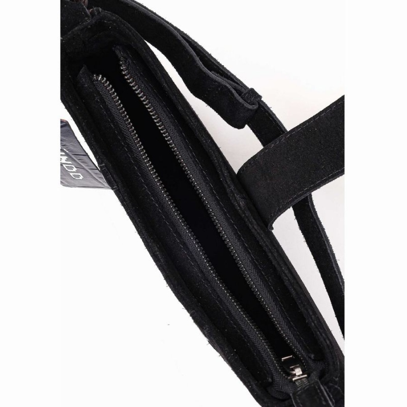 Women's Núnoo Apollo Rivet Suede Shoulder Bags Black | UYH8461HF