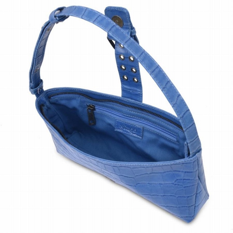 Women's Núnoo Asta Buckle Texas Shoulder Bags Blue | CEZ8366TI