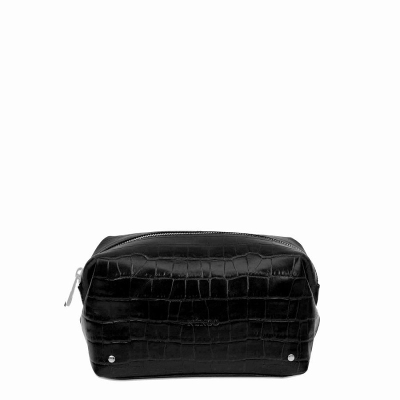 Women\'s Núnoo Bloom Texas Makeup Bag Black | NVF6965LA