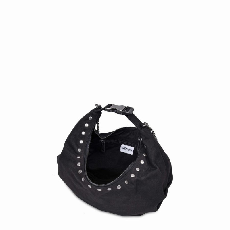 Women's Núnoo Dagmar Rivet Recycled Canvas Clutch Bags Black | EDF5920TV