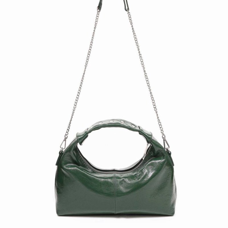 Women's Núnoo Dandy Buckles City Shoulder Bags Dark Green | SIN4389QH