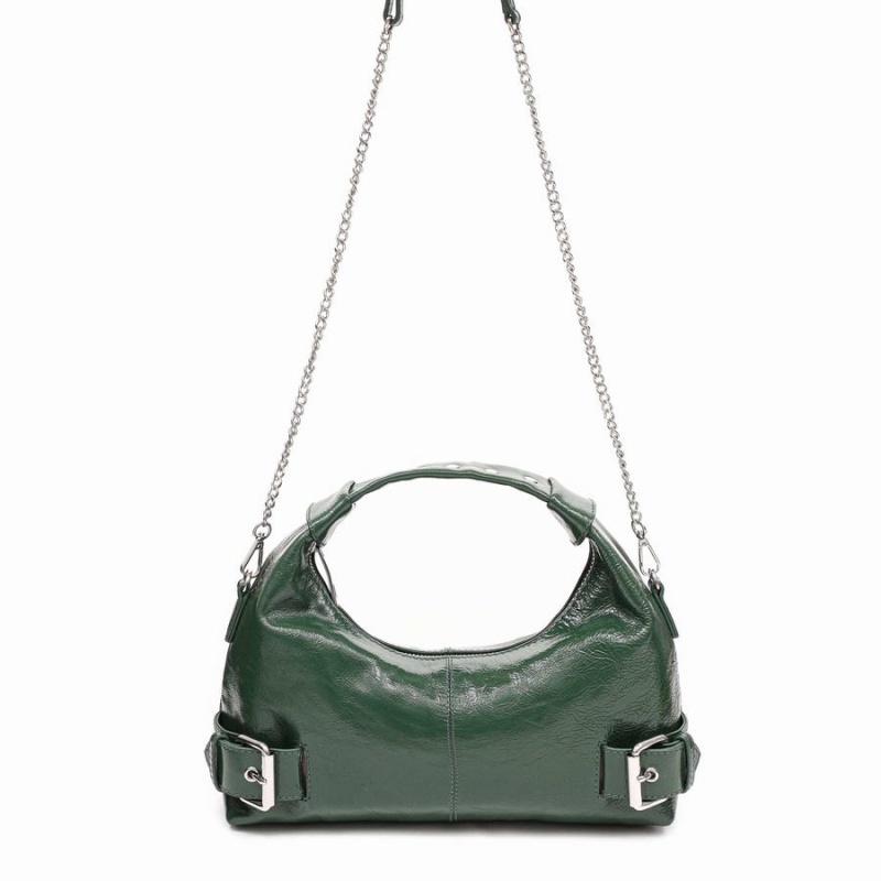 Women\'s Núnoo Dandy Buckles City Shoulder Bags Dark Green | SIN4389QH