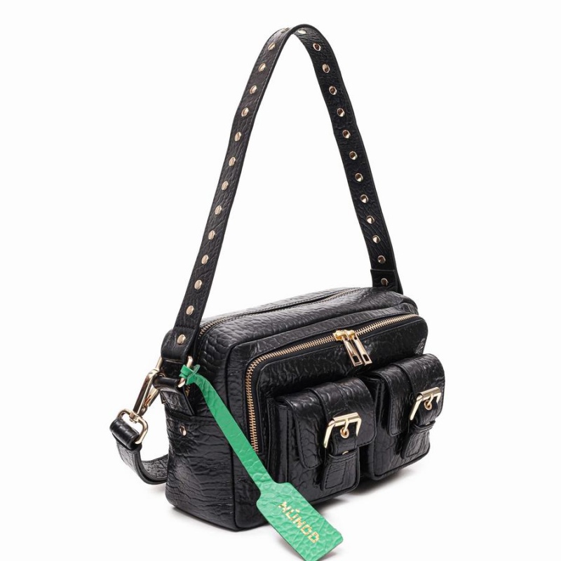 Women's Núnoo Ellie Buckle New Zealand Shoulder Bags Black | JIO4884VV