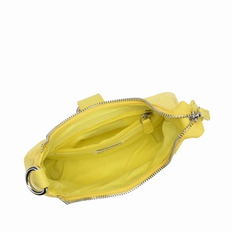 Women's Núnoo Flora Satin Shoulder Bags Yellow | HQV3841CM