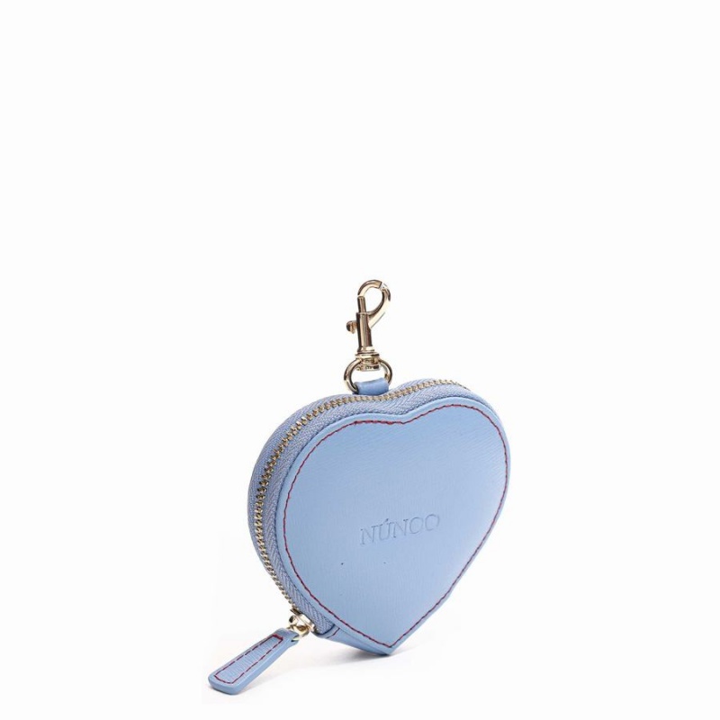 Women's Núnoo Heart Coin Pocket Florence Wallets Light Blue | NIO6733DV