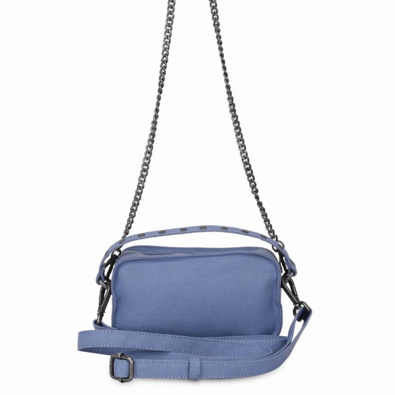 Women's Núnoo Helena Canvas Shoulder Bags Blue | KRU8271LT