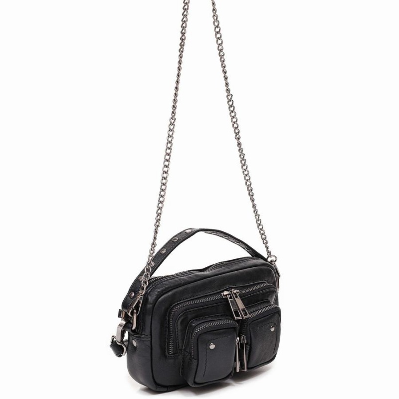 Women's Núnoo Helena Puffed Sheep Shoulder Bags Black | BYO2971IG