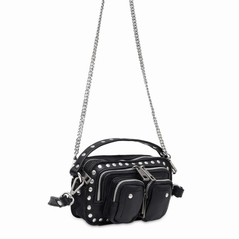 Women's Núnoo Helena Pure Disco Crossbody Bags Black | QHJ414NC