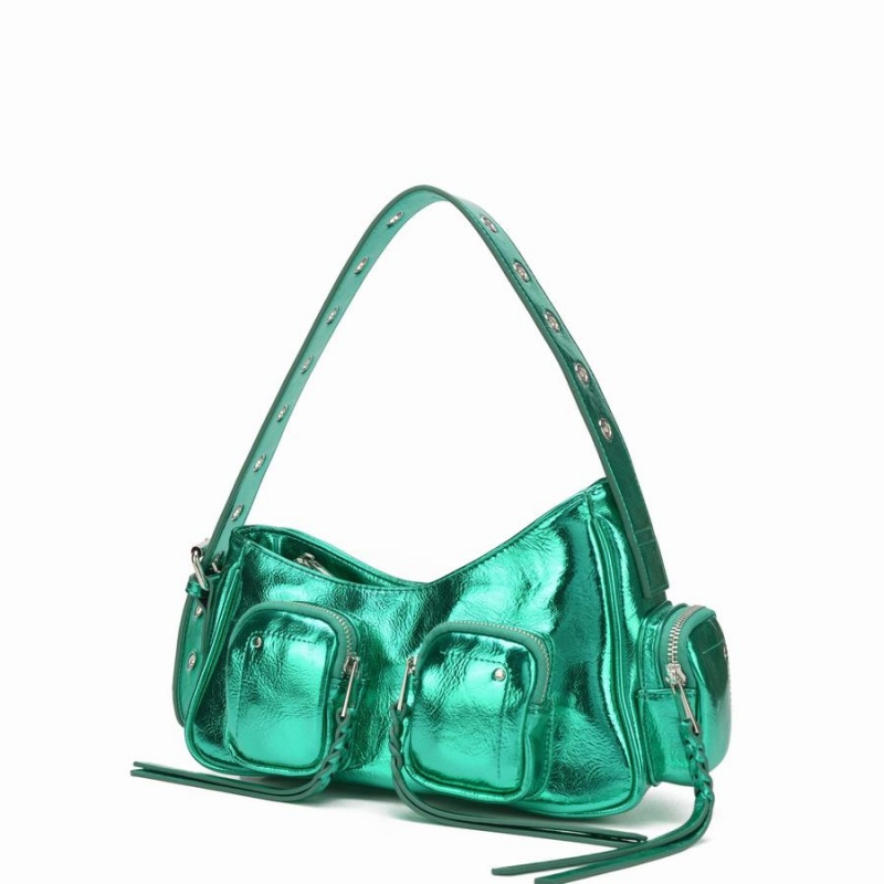 Women's Núnoo Jennifer Pocket Recycled Cool Shoulder Bags Green | PNB954GS