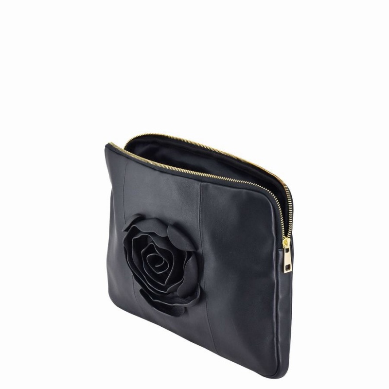 Women's Núnoo Laptop Cover 13 Rose Cozy Clutch Bags Black | BPY7936FJ