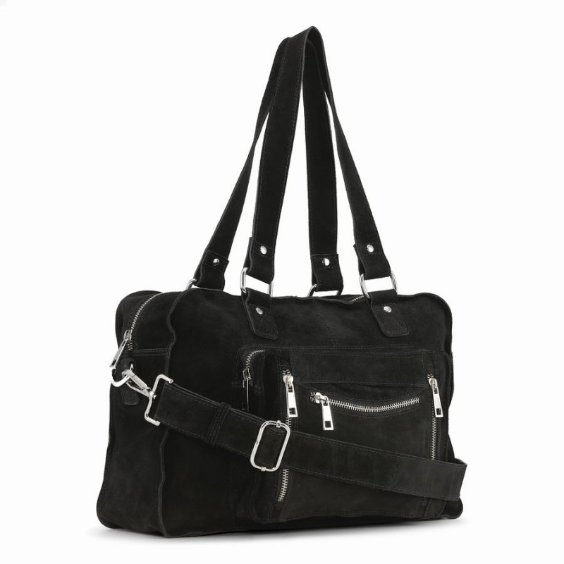 Women's Núnoo Mille New Suede Travel Bags Black | FUC1627LP