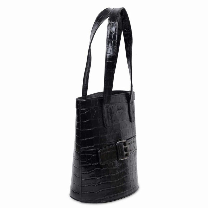 Women's Núnoo Nivi Texas Tote Bags Black | BVO7813MJ