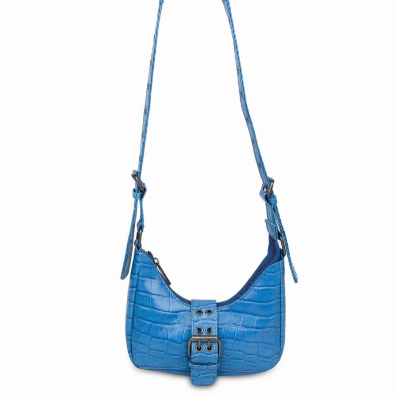 Women\'s Núnoo Palma Buckle Texas Shoulder Bags Blue | YWT499WP