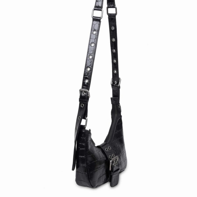 Women's Núnoo Palma Buckle Texas Shoulder Bags Black | GBI9923WB