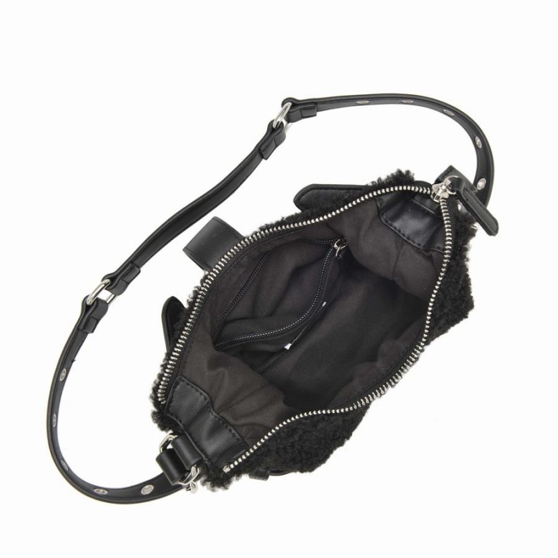 Women's Núnoo Palma Curl Shoulder Bags Black | KUK3520AQ