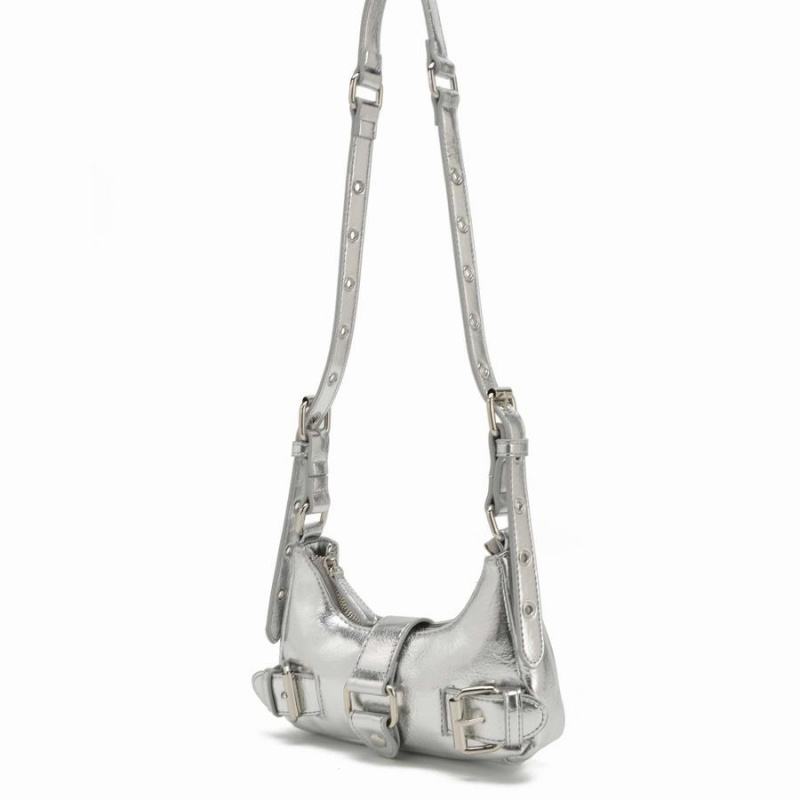 Women's Núnoo Palma Recycled Cool Shoulder Bags Silver | ZHF3232SA