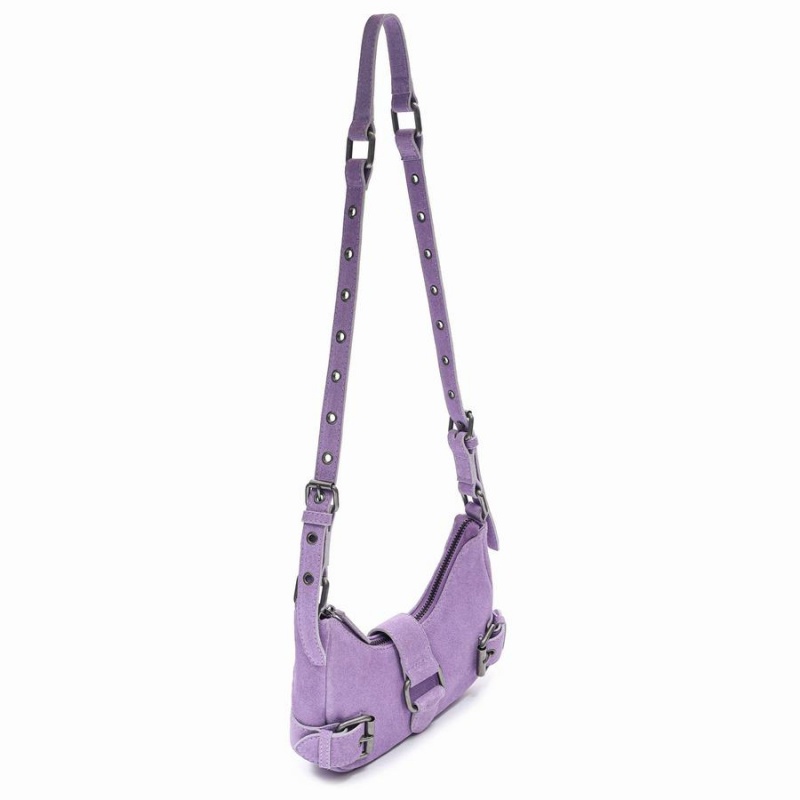 Women's Núnoo Palma Suede Shoulder Bags Purple | AIC1664NE