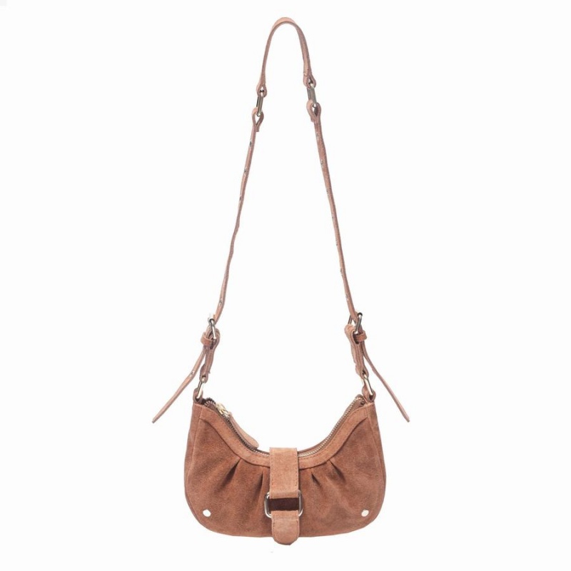 Women\'s Núnoo Palma Suede Small Bags Brown | IKO5063MH