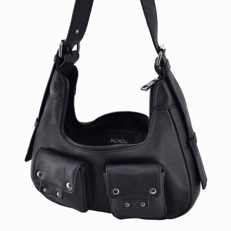 Women's Núnoo Sally Small Cozy Shoulder Bags Black | EBQ263YW