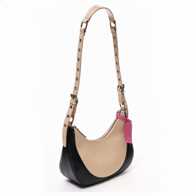 Women's Núnoo Skye Cut Florence Shoulder Bags Beige Balck | JNO9172KY