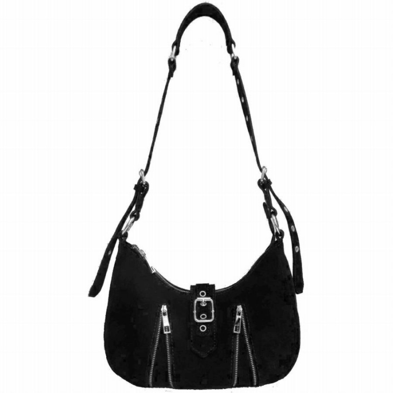 Women\'s Núnoo Skye Suede Shoulder Bags Black | FDC83SD