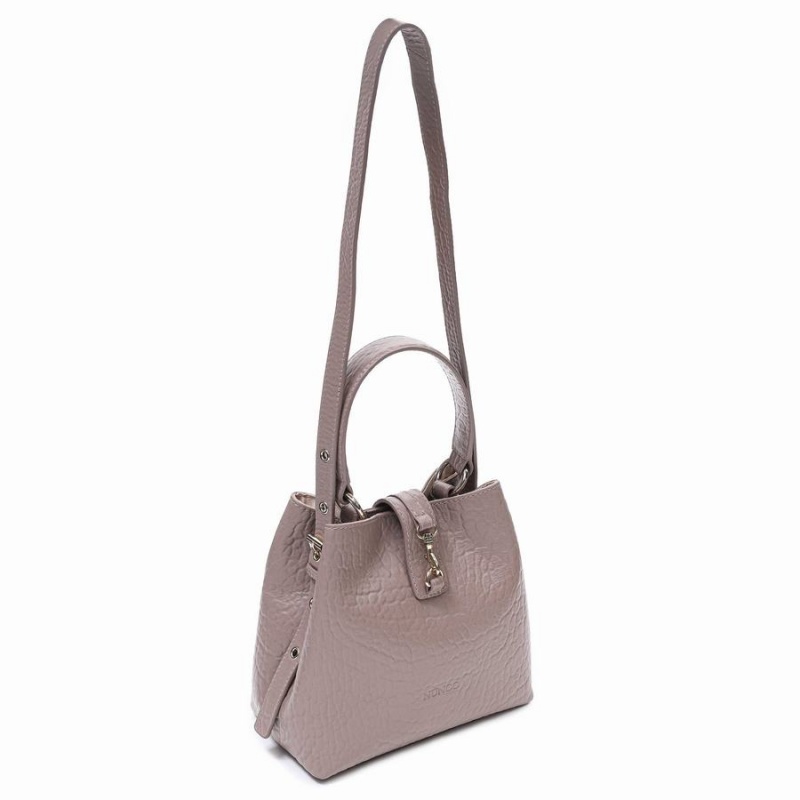 Women's Núnoo Small Chiara New Zealand Shoulder Bags Grey Brown | ZCK1995VF