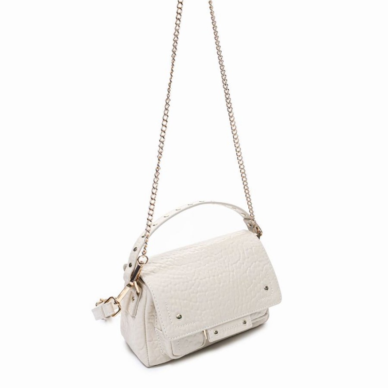 Women's Núnoo Small Honey New Zealand Crossbody Bags White | SPF5868VQ