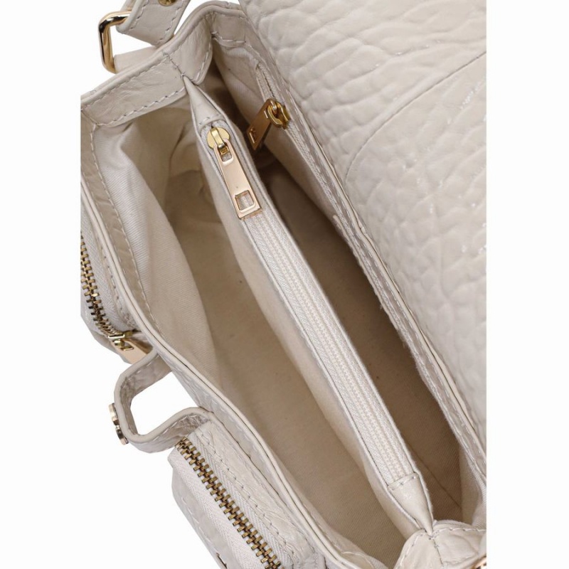 Women's Núnoo Small Honey New Zealand Crossbody Bags White | SPF5868VQ